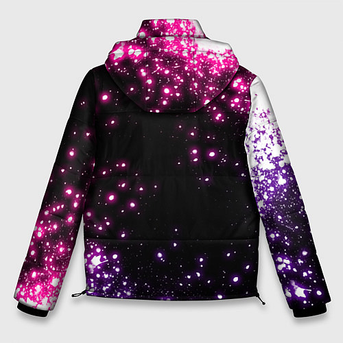 Мужская зимняя куртка Неоновые звезды - neon / 3D-Красный – фото 2