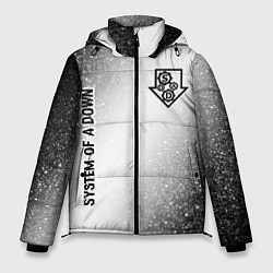 Куртка зимняя мужская System of a Down glitch на светлом фоне: надпись,, цвет: 3D-черный