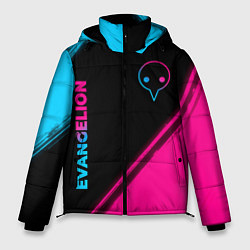 Мужская зимняя куртка Evangelion - neon gradient: надпись, символ