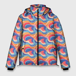Куртка зимняя мужская Абстрактные волны яркие цвета, цвет: 3D-светло-серый