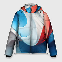 Куртка зимняя мужская Объемная белая синяя красная текстура, цвет: 3D-черный