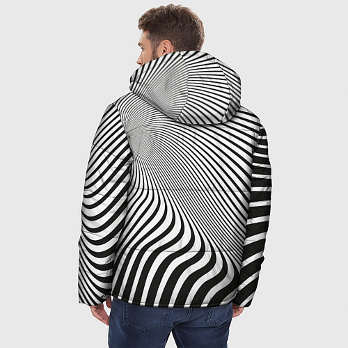 Мужская зимняя куртка Иллюзорные линии / 3D-Светло-серый – фото 4