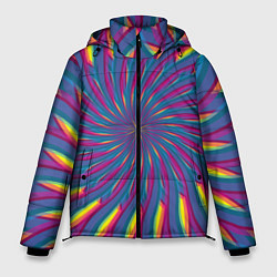 Куртка зимняя мужская Оптическая иллюзия веер, цвет: 3D-черный