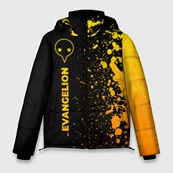 Куртка зимняя мужская Evangelion - gold gradient: по-вертикали, цвет: 3D-черный