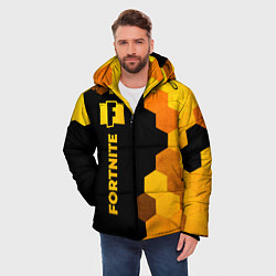 Куртка зимняя мужская Fortnite - gold gradient: по-вертикали, цвет: 3D-черный — фото 2