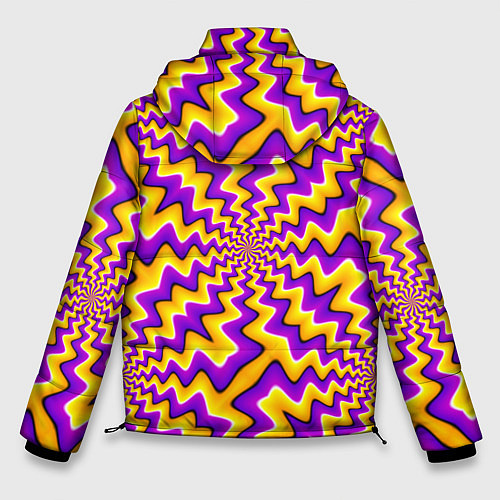 Мужская зимняя куртка Желто-фиолетовая иллюзия вращения / 3D-Черный – фото 2