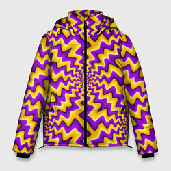 Куртка зимняя мужская Желто-фиолетовая иллюзия вращения, цвет: 3D-светло-серый