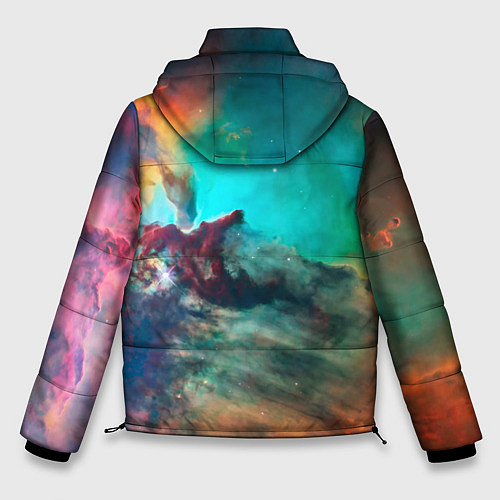 Мужская зимняя куртка Аморфный цветастый космос / 3D-Черный – фото 2