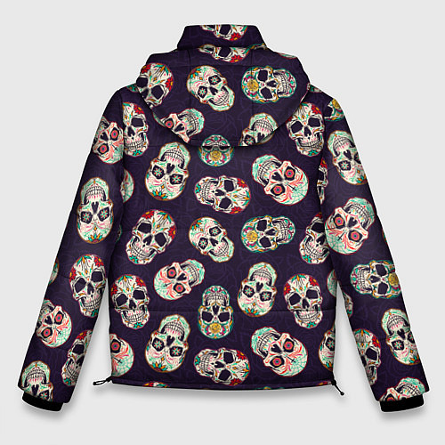 Мужская зимняя куртка Узор с черепами Pattern with skulls / 3D-Черный – фото 2