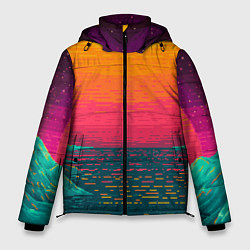 Куртка зимняя мужская Синтовый закат, цвет: 3D-красный