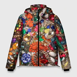 Куртка зимняя мужская Камни и драгоценности, цвет: 3D-черный