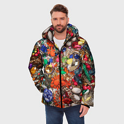 Куртка зимняя мужская Камни и драгоценности, цвет: 3D-светло-серый — фото 2