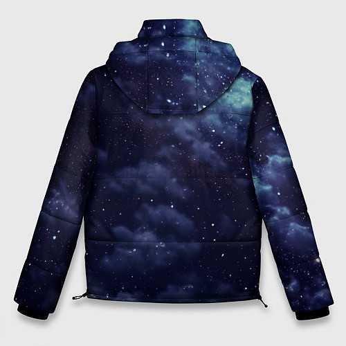 Мужская зимняя куртка Звездная ночь - нейросеть / 3D-Черный – фото 2