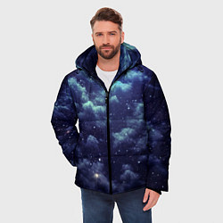 Куртка зимняя мужская Звездная ночь - нейросеть, цвет: 3D-черный — фото 2