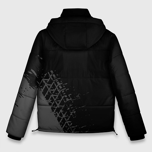 Мужская зимняя куртка Lifan speed на темном фоне со следами шин: надпись / 3D-Черный – фото 2