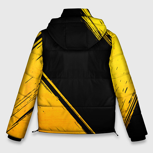 Мужская зимняя куртка Three Days Grace - gold gradient: надпись, символ / 3D-Черный – фото 2