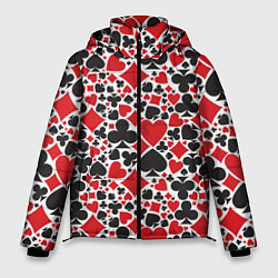 Куртка зимняя мужская Карточные масти - символика, цвет: 3D-черный