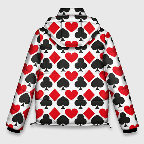 Мужская зимняя куртка Масти карточные - символика / 3D-Черный – фото 2
