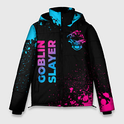 Мужская зимняя куртка Goblin Slayer - neon gradient: надпись, символ