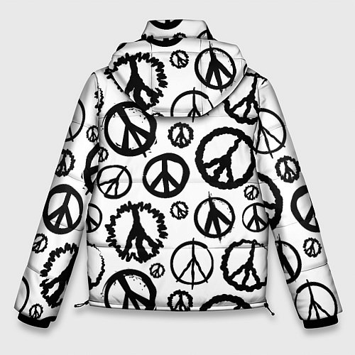 Мужская зимняя куртка Many peace logo / 3D-Черный – фото 2