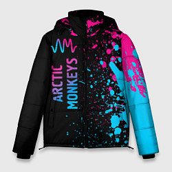 Куртка зимняя мужская Arctic Monkeys - neon gradient: по-вертикали, цвет: 3D-черный