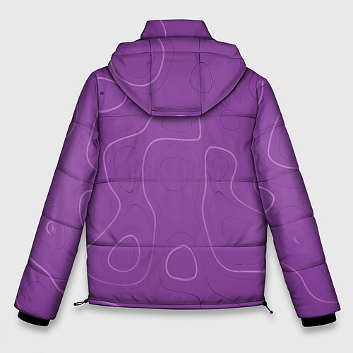 Мужская зимняя куртка Объемные разводы - яркий фиолетовый - узор Хуф и С / 3D-Черный – фото 2