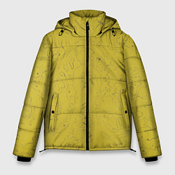 Куртка зимняя мужская Рябь - зеленовато-желтый и фиолетовый - узор Хуф и, цвет: 3D-черный