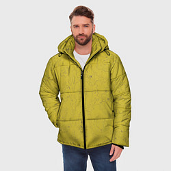 Куртка зимняя мужская Рябь - зеленовато-желтый и фиолетовый - узор Хуф и, цвет: 3D-светло-серый — фото 2