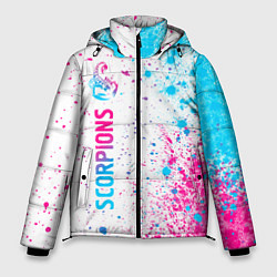 Куртка зимняя мужская Scorpions neon gradient style: по-вертикали, цвет: 3D-черный