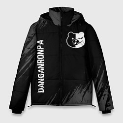 Куртка зимняя мужская Danganronpa glitch на темном фоне: надпись, символ, цвет: 3D-черный