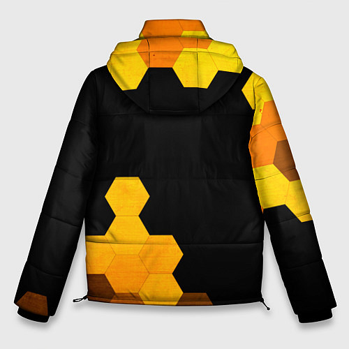 Мужская зимняя куртка Renault - gold gradient: надпись, символ / 3D-Черный – фото 2