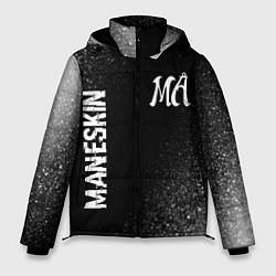 Мужская зимняя куртка Maneskin glitch на темном фоне: надпись, символ