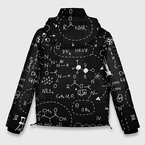 Мужская зимняя куртка Химические формулы на чёрном / 3D-Черный – фото 2