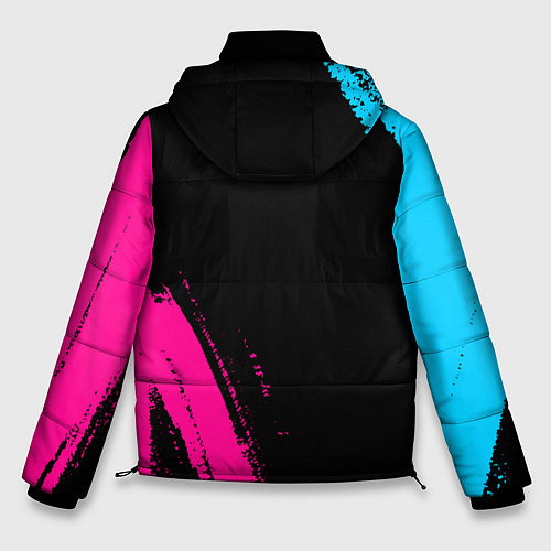 Мужская зимняя куртка DanMachi - neon gradient: надпись, символ / 3D-Черный – фото 2