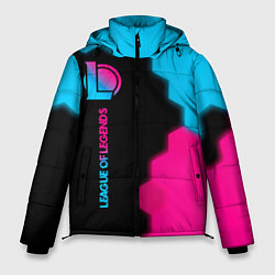 Куртка зимняя мужская League of Legends - neon gradient: по-вертикали, цвет: 3D-черный