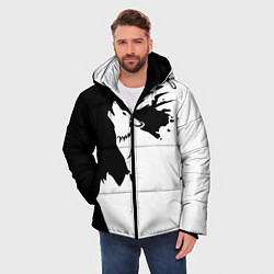 Куртка зимняя мужская Волчий вой в горах, цвет: 3D-черный — фото 2