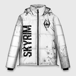 Мужская зимняя куртка Skyrim glitch на светлом фоне: надпись, символ