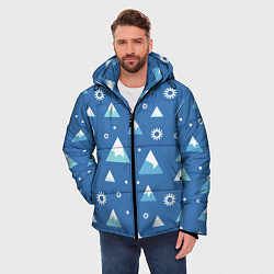 Куртка зимняя мужская Снег в горах, цвет: 3D-светло-серый — фото 2