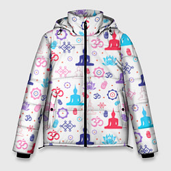 Куртка зимняя мужская Медитация - символика, цвет: 3D-светло-серый