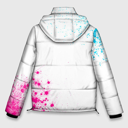 Мужская зимняя куртка PUBG neon gradient style: надпись, символ / 3D-Черный – фото 2