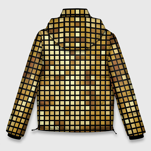 Мужская зимняя куртка Золотая мозаика, поверхность диско шара / 3D-Черный – фото 2