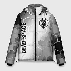 Куртка зимняя мужская Dead Space glitch на светлом фоне: надпись, символ, цвет: 3D-черный