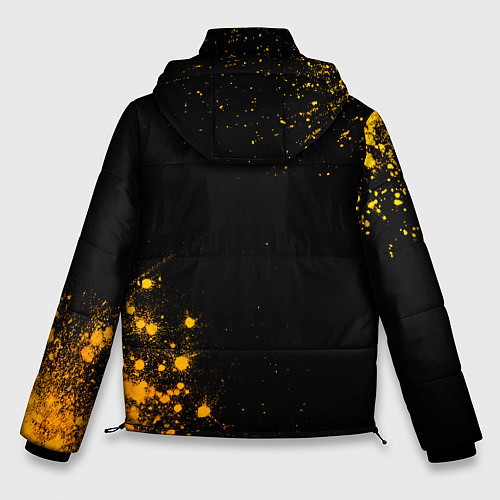 Мужская зимняя куртка Papa Roach - gold gradient: надпись, символ / 3D-Черный – фото 2
