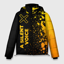 Куртка зимняя мужская A Silent Voice - gold gradient: по-вертикали, цвет: 3D-черный