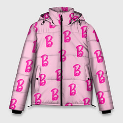 Куртка зимняя мужская Барби паттерн буква B, цвет: 3D-красный