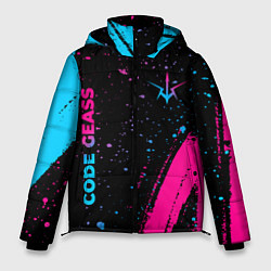 Мужская зимняя куртка Code Geass - neon gradient: надпись, символ
