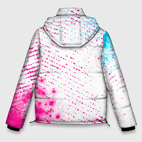 Мужская зимняя куртка Evangelion neon gradient style: надпись, символ / 3D-Черный – фото 2