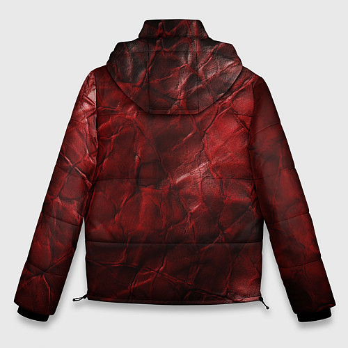 Мужская зимняя куртка Текстура красная кожа / 3D-Черный – фото 2