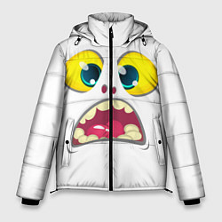 Куртка зимняя мужская Симпатичное мультяшное лицо монстра, цвет: 3D-светло-серый