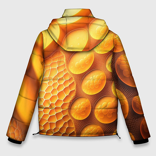 Мужская зимняя куртка Оранжевые круглые плиты / 3D-Красный – фото 2